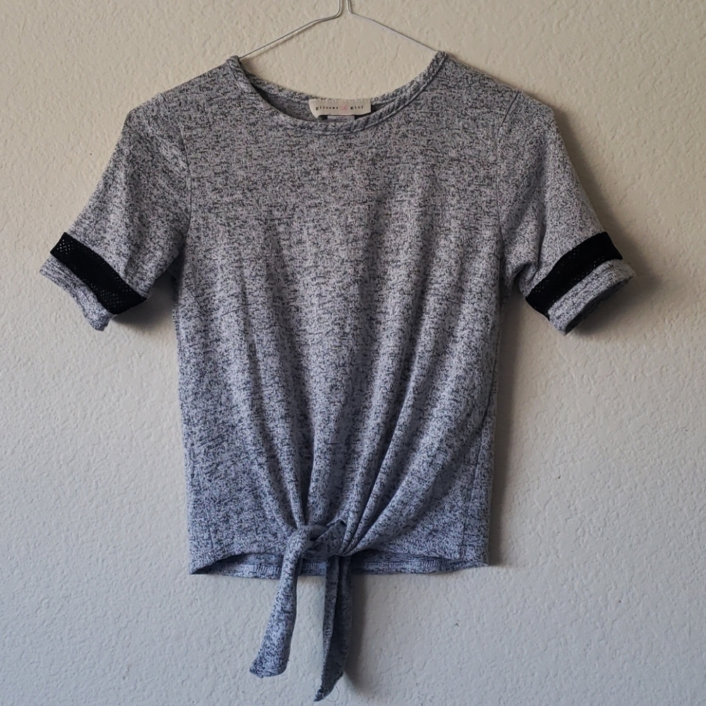 Glitter Girl Gray Crop Top Size 10/12